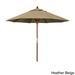 California Umbrella 9ft Marenti Wooden Sunbrella Patio Umbrella with Sunbrella Fabric, Base Not Included