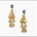 J. Crew Jewelry | J.Crew Striped And Solid Tassel Earrings | Color: Black/Gold | Size: Os