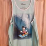 Disney Tops | Disney Mickey Mouse Surfing Blue Tank Top Small | Color: Blue | Size: S