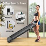 2.25 HP 2-in-1 Folding Treadmill with Dual Display and App Control for Walk and Run - 49" x 27" x 42" (L x W x H)