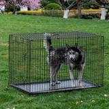 Archie & Oscar™ Laroche Dog Pet Crate Metal in Black | 32 H x 48 W x 30 D in | Wayfair ADFE557649AC44CC8451129C7B3716A6