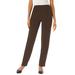 Plus Size Women's Crease-Front Knit Pant by Roaman's in Chocolate (Size 20 W) Pants