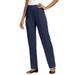 Plus Size Women's Crease-Front Knit Pant by Roaman's in Navy (Size 26 WP) Pants