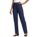 Plus Size Women's Crease-Front Knit Pant by Roaman's in Navy (Size 24 W) Pants