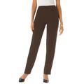Plus Size Women's Crease-Front Knit Pant by Roaman's in Chocolate (Size 28 WP) Pants