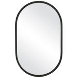 20 Inch Contemporary Style Oblong Shape Mirror Black- Saltoro Sherpi