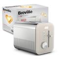 Breville High Gloss 2-Slice Toaster with High-Lift & Wide Slots | Cream & Stainless Steel [VTT967]