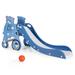 Costway 4-in-1 Foldable Baby Slide Toddler Climber Slide PlaySet with Ball-Blue