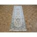Hand Knotted Ivory Nain with Wool & Silk Oriental Rug (2'8" x 7'11") - 2'8" x 7'11"