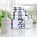 Superior Cotton Floral Border Greek Key Trim 6 Piece Towel Set