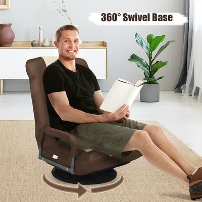 360-Degree Swivel Gaming Floor Chair with Foldable Adjustable Backrest