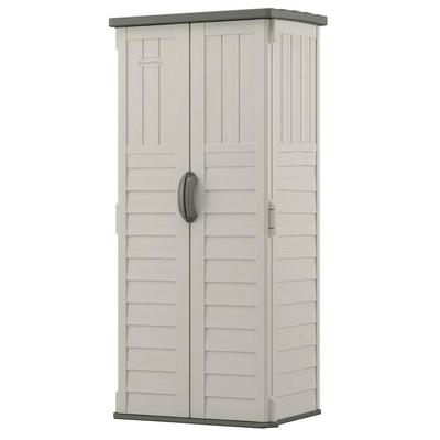 Outdoor Heavy Duty 22 Cubic Ft Vertical Garden Storage Shed in Taupe Grey - 2"W x 2"D x 6"H FT