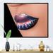 East Urban Home Creative & Fashion Make up on Woman Lips - Photograph on Canvas Metal in Blue | 16 H x 32 W x 1 D in | Wayfair