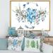 East Urban Home Fresh Tribal Vignette Wild Forest Wreath Design II - Painting on Canvas Metal in Blue/White | 24 H x 32 W x 1 D in | Wayfair