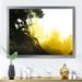 East Urban Home Abstract of Black Meeting Yellow - Picture Frame Painting on Canvas Metal in Black/Yellow | 16 H x 32 W x 1 D in | Wayfair