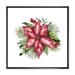 East Urban Home Holly Mistletoe Berries & Christmas Fir Branch III - Painting on Canvas in White | 36 H x 36 W x 1.5 D in | Wayfair