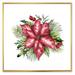 East Urban Home Holly Mistletoe Berries & Christmas Fir Branch III - Painting on Canvas in White | 36 H x 36 W x 1.5 D in | Wayfair