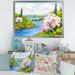 East Urban Home Spring Landscape Under a Bright Sky - Painting on Canvas Canvas, Cotton in Blue | 16 H in | Wayfair