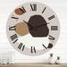 East Urban Home Minimal Elementary Organic & Geometric Compostions in Nature Tones II - Modern wall clock in Brown | 29 H x 29 W x 1 D in | Wayfair