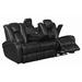 Red Barrel Studio® 85" Wide Faux Leather Power Recliner Home Theater Sofa w/ Cup Holder Faux Leather in Black, Size 41.0 H x 85.0 W x 40.0 D in