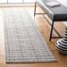 White 96 x 27 x 0.2 in Indoor Area Rug - Union Rustic Abbie-Louise Striped Handmade Tufted Black/Ivory Area Rug | 96 H x 27 W x 0.2 D in | Wayfair