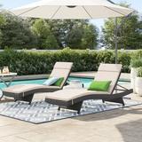 Wade Logan® Billur 79.5" Long Reclining Chaise Lounger Set w/ Cushions in Brown | 38.5 H x 27.5 W x 79.5 D in | Outdoor Furniture | Wayfair