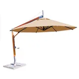 Bambrella Sirocco Round Side Wind Bamboo Cantilever Umbrella With Base - 3.0m R-SW-S-HW | SWS-SYS