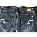 American Eagle Outfitters Jeans | American Eagle Outfitters Aeo Jeans, Dark Size 6 | Color: Blue/Tan | Size: 6