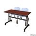 Regency Seating Kobe Grey Metal and Wood 48-inch Flip Top Mobile Training Table and 2 'M' Stack Chairs