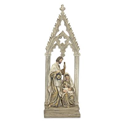 Holy Family w/Arch 23.25"H Resin - Brown-White