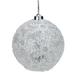 4ct B/O Pre-Lit Silver Snowflake Christmas Ball Ornaments 6"