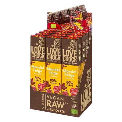 Lovechock Bio rohe Schokolade Bars, Mandel-Feige 12x40 g Image