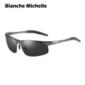 Cadre en aluminium conduite lunettes de soleil hommes polarisées sport lunettes de soleil mâle UV400