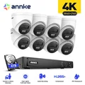 ANNKE-Système de caméra de sécurité tourelle Ultra HD 4 pièces audio extérieur filaire caméras
