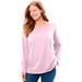 Plus Size Women's Perfect Long-Sleeve V-Neck Tee by Woman Within in Pink (Size 1X) Shirt