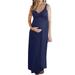 Sexy Dance Womens Maternity Long Maxi Dress Sleeveless Tank Tops Ruched Pregnancy Dress Sexy V Neck Strappy Sundress