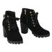 VINNED Fashion Girl Women High Heel Lace Up Side Zipper Buckle Ankle Boots Winter Pumps Suede Shoes Female Party Mid Calf Height