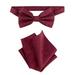 Vesuvio Napoli BowTie Burgundy Paisley Color Mens Bow Tie & Handkerchief