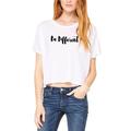 Script Cursive Be Different Juniors Boxy T Shirt White MD