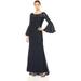 Calvin Klein Womens Bell Sleeves With Zipper Closure Gown