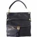 Italian Artisan 99-3117-Black Monica Womens Luxury Handmade HOBO Shoulder or Crossbody Leather Handbag, Black