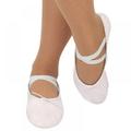 MELLCO Women's Professional Stretch Canvas Split Sole Ballet Shoe, Girls Ballet Practice Shoes, Yoga Shoes for Dancing (White, 36)