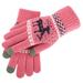Grofry Women Gloves,Men Christmas Deer Knitted Gloves Warm Full Finger Touch Screen Mittens Rose Red
