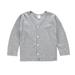 Wisremt Baby Boy Girl Cardigan Striped Solid Print Knitted Cotton Casual Outerwear