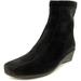 La Canadienne Elizabeth Women Round Toe Suede Black Ankle Boot