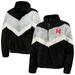 Nebraska Huskers Women's Chevron Fuzzy Fleece Half-Zip Jacket - Black/Gray