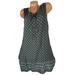 Jocestyle Women Dots Printed Vest Dress Summer Sleeveless Casual Sundress (Black S)