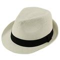 Epoch Unisex Basic Cool Lightweight Summer Derby Fedora Trilby Adjustable Hat White