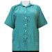 A Personal Touch Women's Plus Size Short Sleeve Button-Up Print Blouse with Pleats - Confetti - 5X