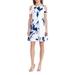 Lauren Ralph Lauren Women's Cut-Out Floral Crepe Shift Dress (16, Blue Multi)